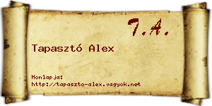 Tapasztó Alex névjegykártya